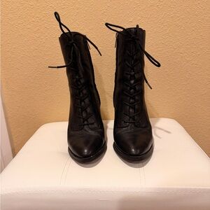 Michael Kors Black Lace-Up Ankle Boots